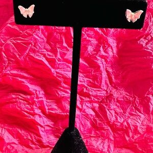 Pink Butterfly Earrings